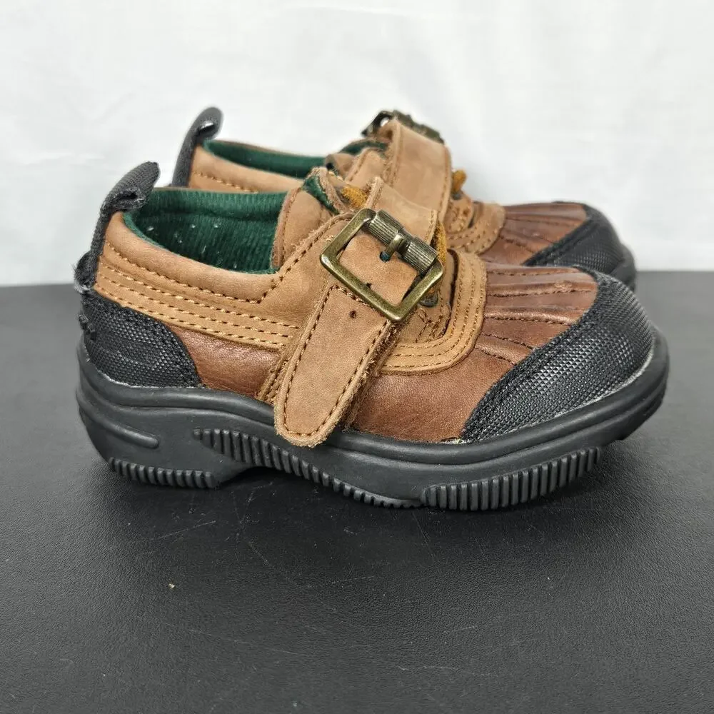 Polo Sport Ralph Lauren Shoes Toddler Size 5 Brown Duck Buckle Leather Strap